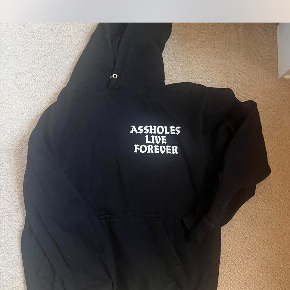 Black Hoodie with White Text